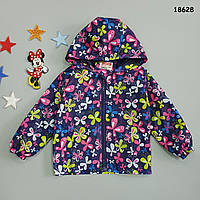 Вітровка "Метелики" для дівчинки. 100, 130 см