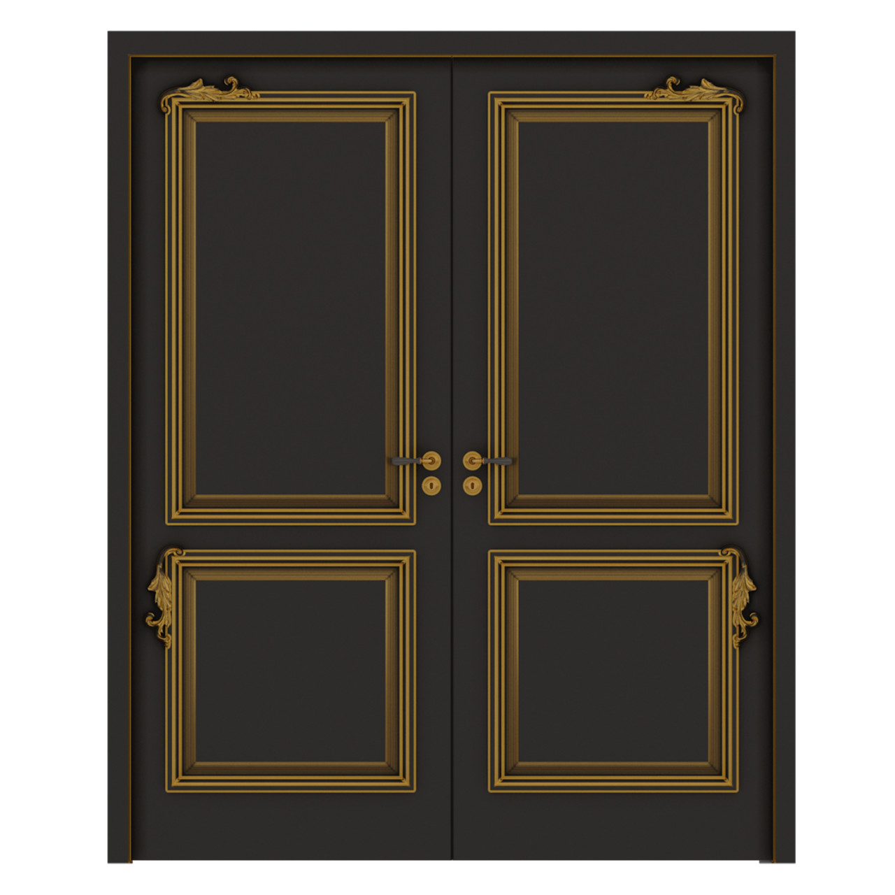 Міжкімнатні двері Casa Verdi Elegante 3 подвійна орні з масиву вільхи чорна