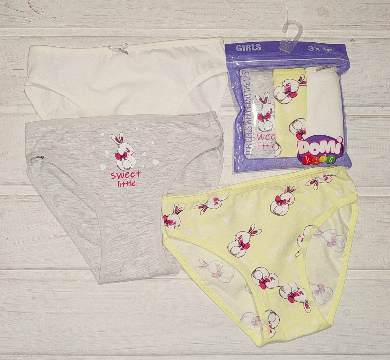 Дитячі трусики для дівчинки набір 3 шт Розмір 122, фото 1