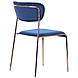 М'який металевий велюровий обідній стілець арт деко Alphabet A gold/royal blue штабельований TM AMF, фото 5