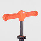 Триколісний самокат Best Scooter MINI чорний зі складаним кермом з фарою і PU-колесами зі світлом, фото 2