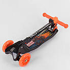 Триколісний самокат Best Scooter MINI чорний зі складаним кермом з фарою і PU-колесами зі світлом, фото 6