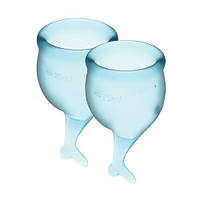Набор менструальных чаш Satisfyer Feel Secure (light blue), 15мл и 20мл, мешочек для хранения 777Store.com.ua