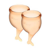 Набор менструальных чаш Satisfyer Feel Secure (orange), 15мл и 20мл, мешочек для хранения 777Store.com.ua