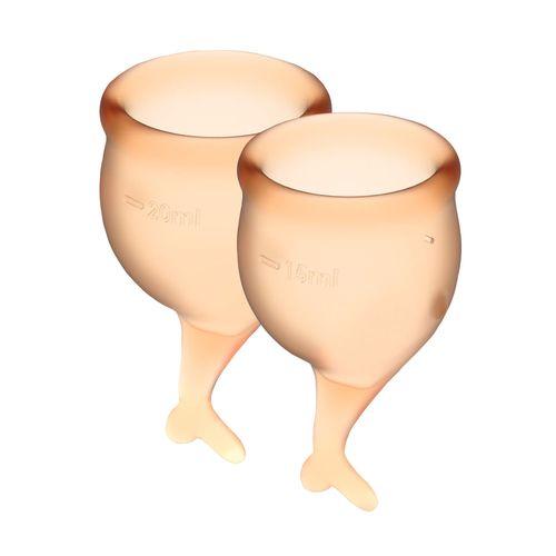 Набір менструальних чаш Satisfyer Feel Secure (orange), 15мл і 20мл, мішечок для зберігання 18+