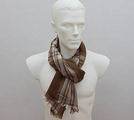 Шарф M&JJ Клітка Коричневий 180х65 см (1636)