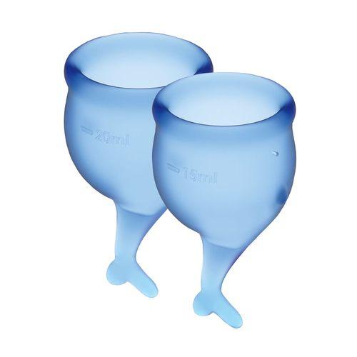 Менструальна чаша для критичних днів — набір Satisfyer Feel Secure (dark blue), 15 мл і 20 мл