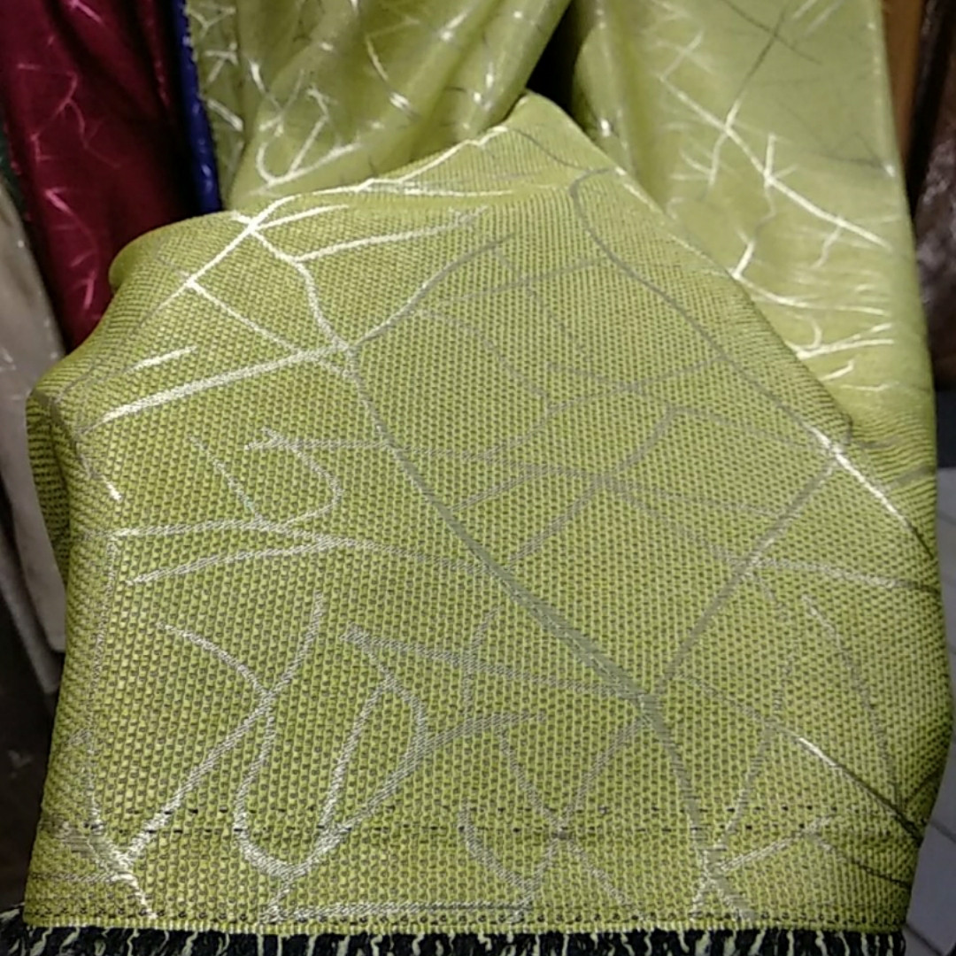 Портьєрна тканина з малюнком, блекаут оливка