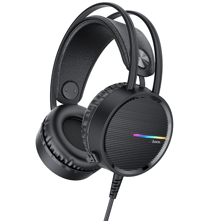 Навушники ігрові HOCO W100 Touring Gaming Hi-Res, чорні, фото 1