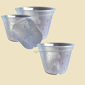 Вазон для орхідей прозорий з отворами