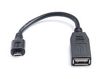 Кабель REAL-EL USB2.0 OTG 0.1m черный