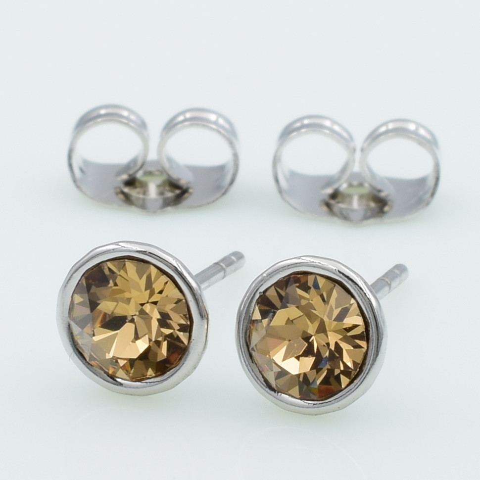 XUPING Сережки Родій камені Swarovski, Діаметр 0.7 см