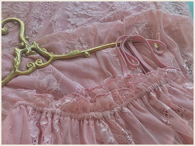 Сорочка ночная женская кружевная. Комбинация с кружевом. Ночная рубашка (розовая) - фото 10 - id-p1190999581
