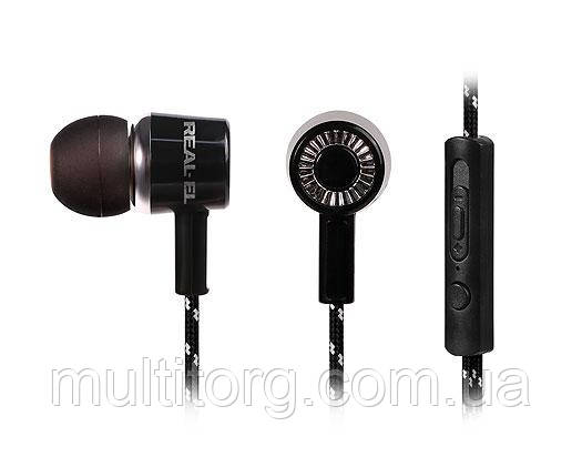 Навушники REAL-EL Z-1755 Mobile з мікрофоном чорні 4pin