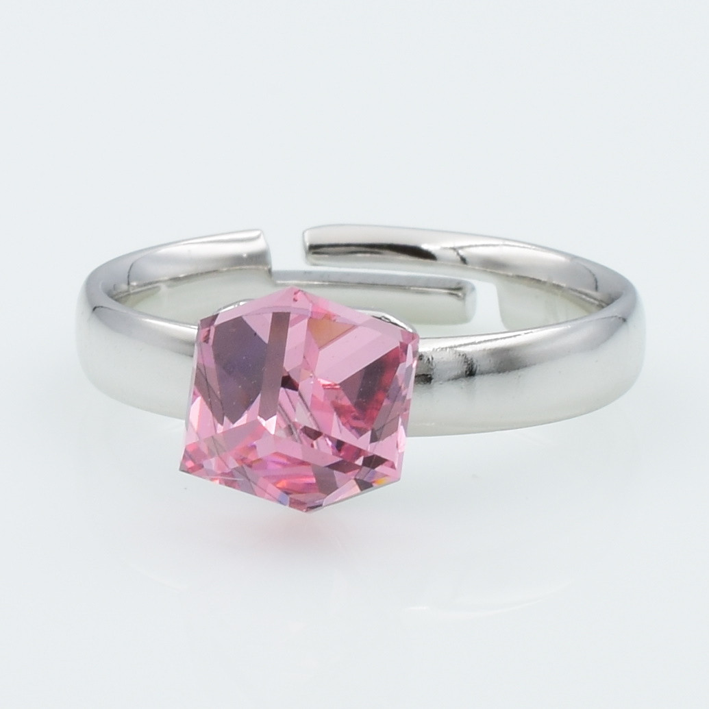 XUPING Кільце Родій камені Swarovski рожевий, Розмір 17+