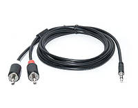 Кабель REAL-EL Audio Pro 3.5mm M - 2xRCA M 1.8m черный