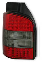 Ліхтарі задні для Volkswagen Transporter T5 '03-09 комплект (DEPO) 1 двері, червоно димчасті, Led