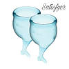 Менструальна чаша для критичних днів — набір Satisfyer Feel Secure (light blue), 15 мл і 20 мл, фото 3