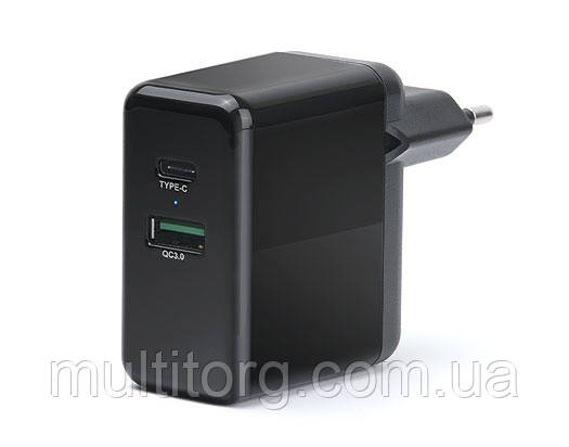 Зарядний пристрій REAL-EL CH-350 USB (USB, Type-C + Quick Charge 3)