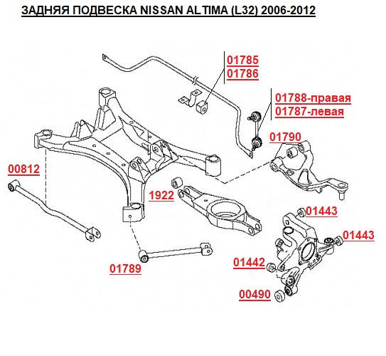 сайлентблок задней подвески, верхнего рычага (треугольного) NISSAN ...