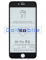 Стекло защитное для iPhone 6, iPhone 6S 2,5D Full Glue ЛЮКС черное