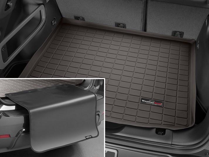 Килими гумові WeatherTech Range Rover 2013+ в багажник какао з накидкою