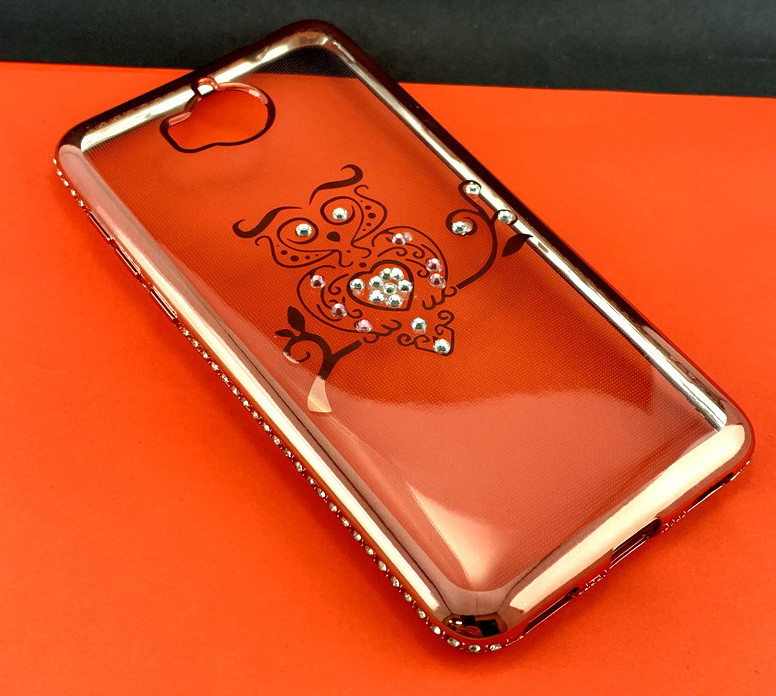 Чохол для Huawei Y5 2017 накладка Fasion Case бампер протиударний з камінням мідь