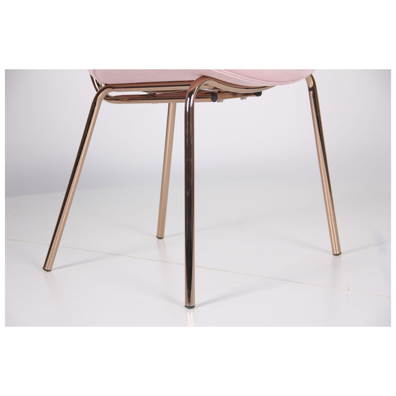 Стильный мягкий стул велюровый на хромированных ножках в стиле Арт-Деко Alphabet D gold / pink TM AMF - фото 10 - id-p1191049270