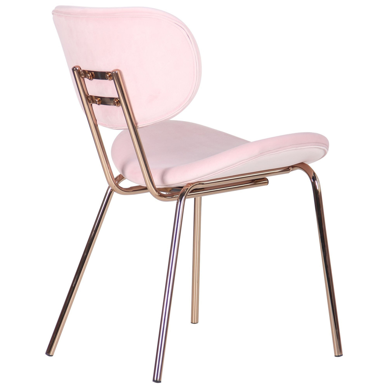 Стильный мягкий стул велюровый на хромированных ножках в стиле Арт-Деко Alphabet D gold / pink TM AMF - фото 5 - id-p1191049270