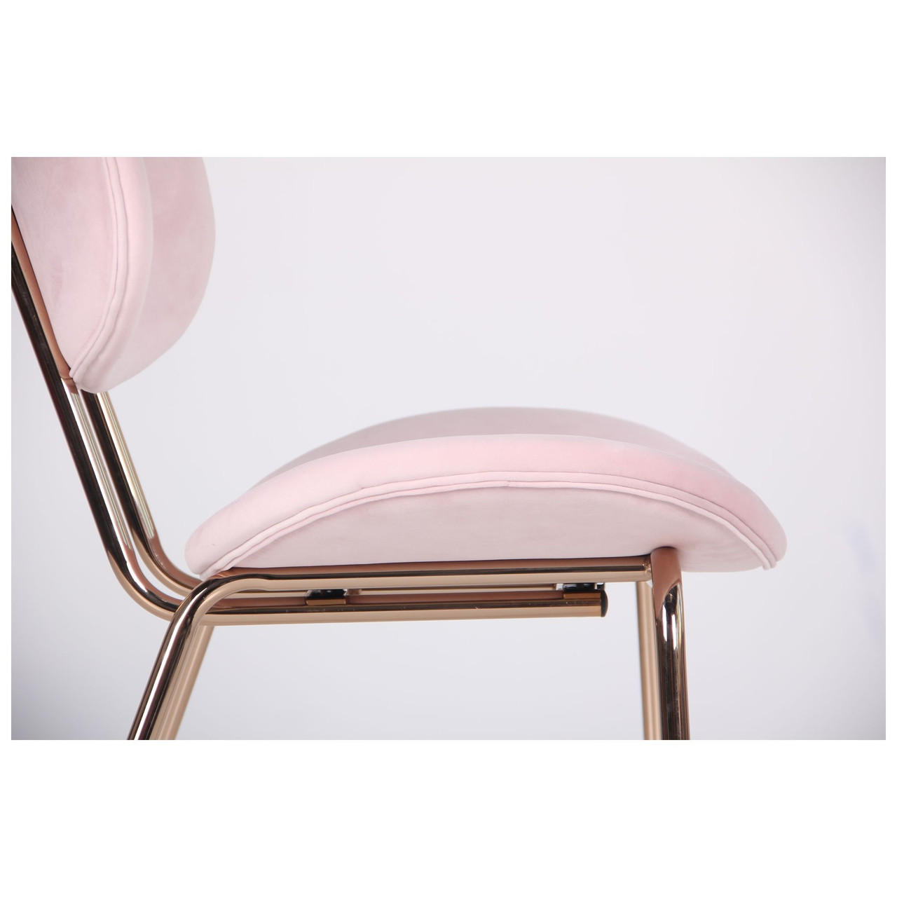 Стильный мягкий стул велюровый на хромированных ножках в стиле Арт-Деко Alphabet D gold / pink TM AMF - фото 8 - id-p1191049270