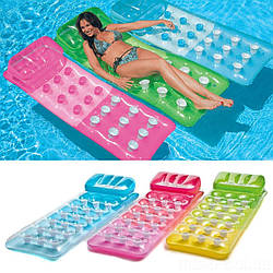 Пляжний надувний матрац із підголівником Intex 58890, 188*71 см