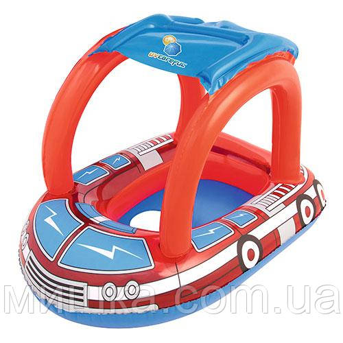 Надувний човник Bestway 34093 «Пожежна машина», з трусиками, навісом, 81*58 см, фото 1