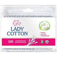 Ватные палочки Lady Cotton леди коттон 200 шт ушные палочки (мягкие, прочные, натуральные)