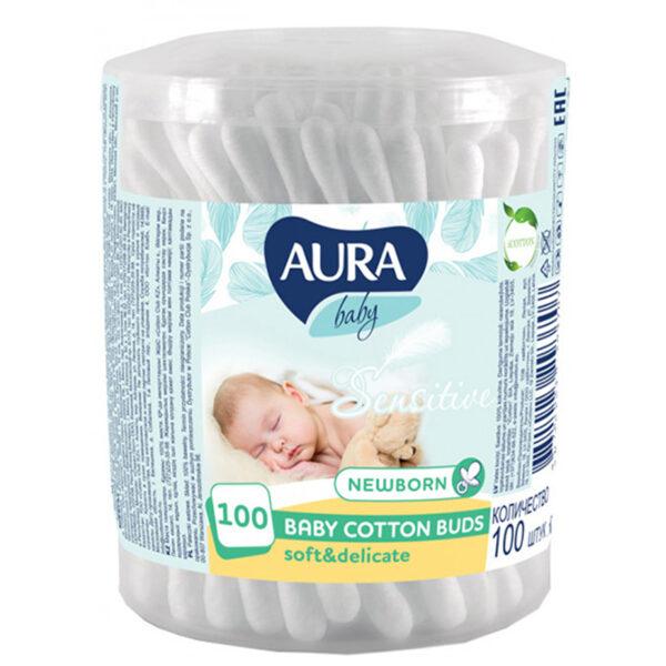 Ватные палочки детские Cotton Club Aura Beauty 100 шт (гипоаллергенные) - фото 1 - id-p1191126796