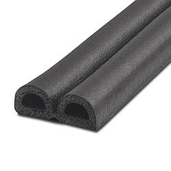 Ущільнювач клейкий гумовий "D" 6*9мм. Бухта 100м.п. Чорний