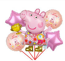 Кульки Свинка Пеппа 5 штук різнобарвний
