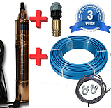 Заглибний глибинний насос WATERS QJD 1.2-50-0.37-100 для свердловин шнек + трос,клапан (Forwater), фото 3