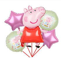 Фольговані кульки Пеппа святкові 5 штук різнобарвний