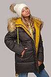 Жіноча куртка на зиму Ліза з хутром єнота, р. 44-56, фото 3