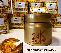 Маска для лица 24K Gold Essence Sleep mask XUEQIER 100g, корейская омолаживающая маска для лица с золотом