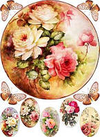 Вафельна картинка Квіти А4 (vk0980)