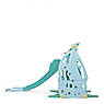 Дитячий пластиковий ігровий комплекс 2 в 1 гірка з кільцем + гойдалка Bambi WM19016 блакитний  для дому, фото 6