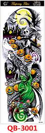 Флеш Тату. На Руку/Ногу/Бедро, 48*17 См. Halloween, Гарбуз, Привиди