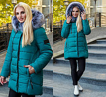 Жіноча зимова куртка Сімона смарагд, розмір 46
