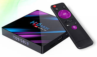 Смарт-ТБ-приставка ТБ бокс Android TV-BOX H96 MAX 4GB / 32 GB Android 9.0 Медіаплеєр