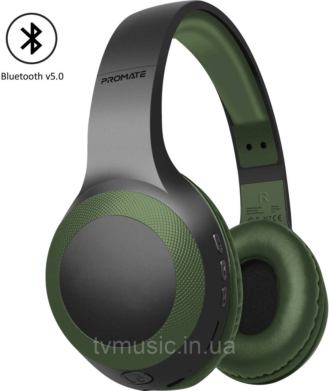 Бездротові навушники Promate LaBoca MidNight Green, фото 1
