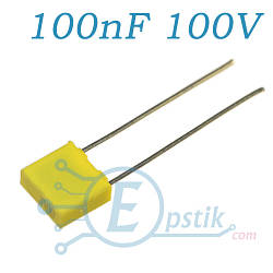 Конденсатор 100nF, (104J100), ± 5%, 100V, CL23B