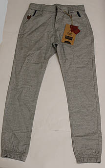 Котонові штани на хлопчика світло-сірі на манжеті Розмір 140 см, 146 см