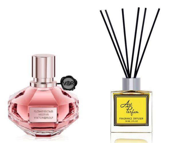 Ароматний дифузор для дому 50 мл, з відомим парфумерним ароматом Flowerbomb Nectar/Фаруер Бомб Нектар/, фото 1