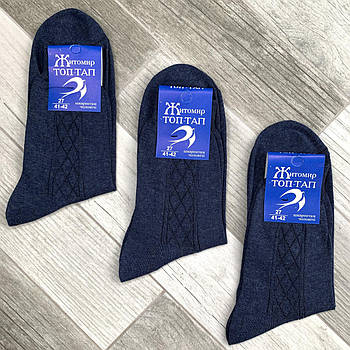 Шкарпетки чоловічі демісезонні гладкі бавовна Топ-Тап, м. Житомир, 25 розмір, джинс, 414